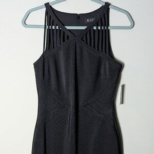 NWT Guess LA Black Bodycon Strappy Halter Style Sleeveless Dress. Size 6